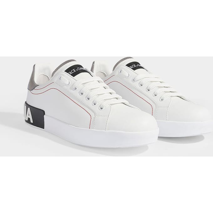 Portofino Sneakers - Dolce &amp; Gabbana - Leer - Wit/Zilver