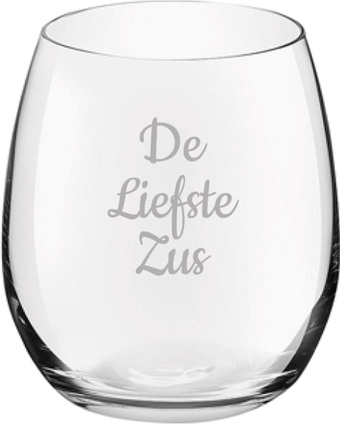 Gegraveerde Drinkglas 39cl De Liefste Zus
