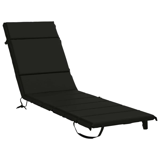 vidaXL - Ligstoel - Kussen - GEMERT - 100% - Polyester - Zwart - 200 - x - 50 - x - 3 - cm