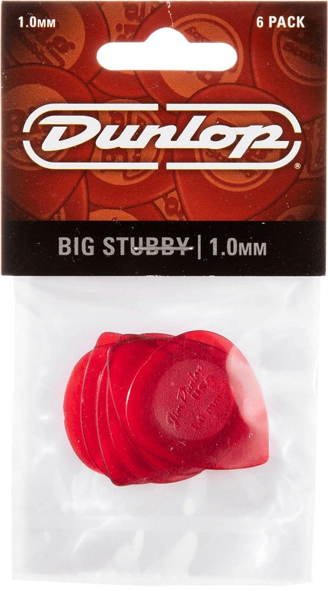 Jim Dunlop Plektrum Big Stubby 1,00 6er-Set Red Transparent