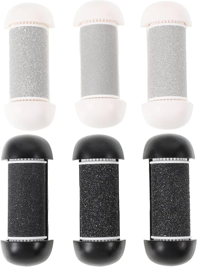 Vervangende Voetvijl Rollers - Eeltverwijderaar Navullingen - Voetverzorging Thuis - Drie Grofheden - 5.8 cm - Diverse kleuren