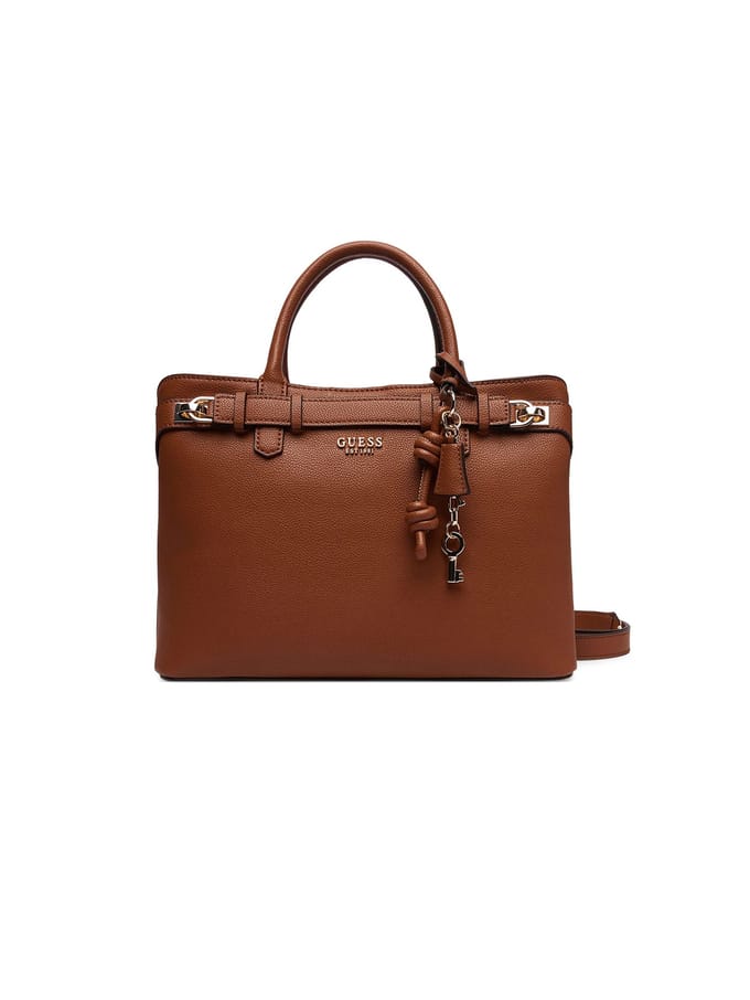 GUESS handtas schoudertas Gregoria Large Girlfriend Satchel Cognac bruine