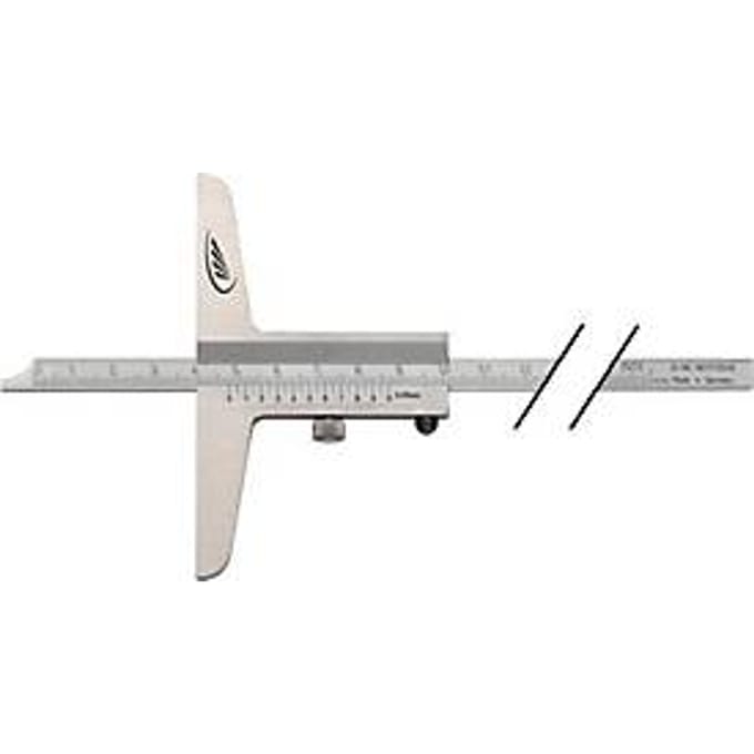 Diepte schuifmaat DIN 862 200mm ger.rail 8x3mm H.PREISSER