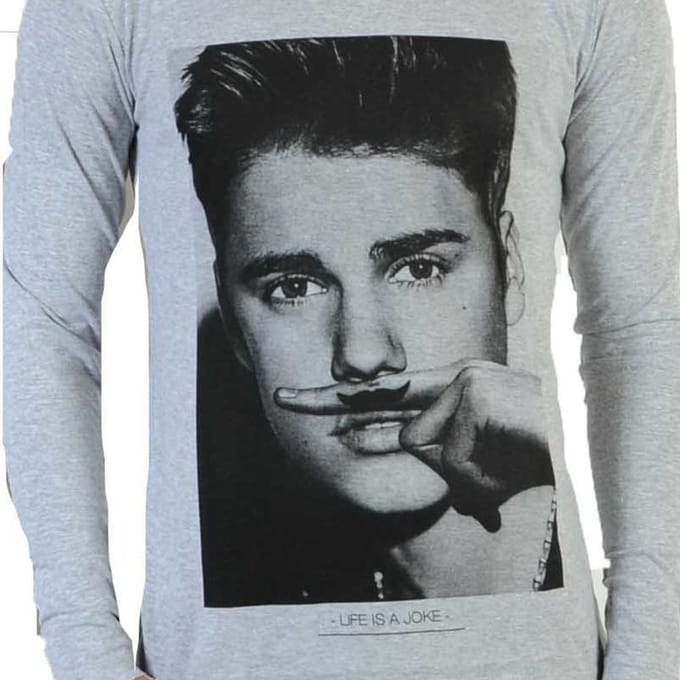 Bieber T-shirt met lange mouwen, unisex