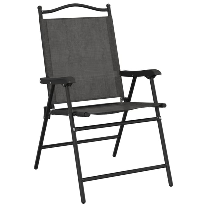 vidaXL - Opklapbare - stoelen, - 8 - stuks, - gemêleerd - grijs, - staal - en - Textilene.