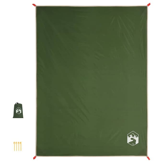 vidaXL - Picknickkleed - met - haringen - 205x155 - cm - groen