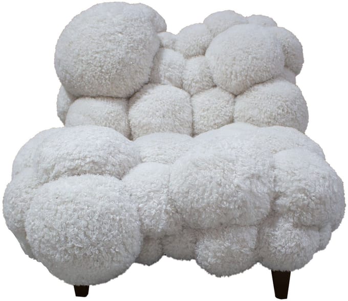 PTMD Dokota Off White Cloud Fauteuil