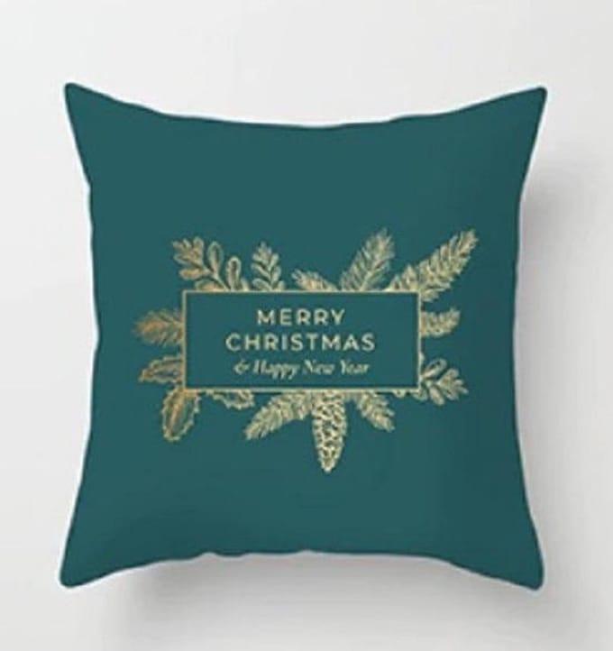 Kussen hoes Kerstmis Merry Christmas in Groen met Goud