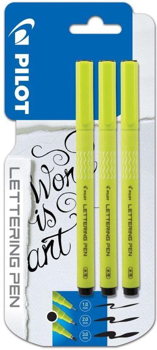 Pilot - Lettering Pen - set 3 stuks - dikte 0.1 - 0.2 - 0.3