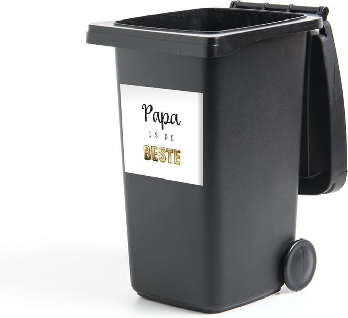 Container sticker Spreuken - Papa is de beste - Quotes - Vaderdag - 40x40 cm - Kliko sticker
