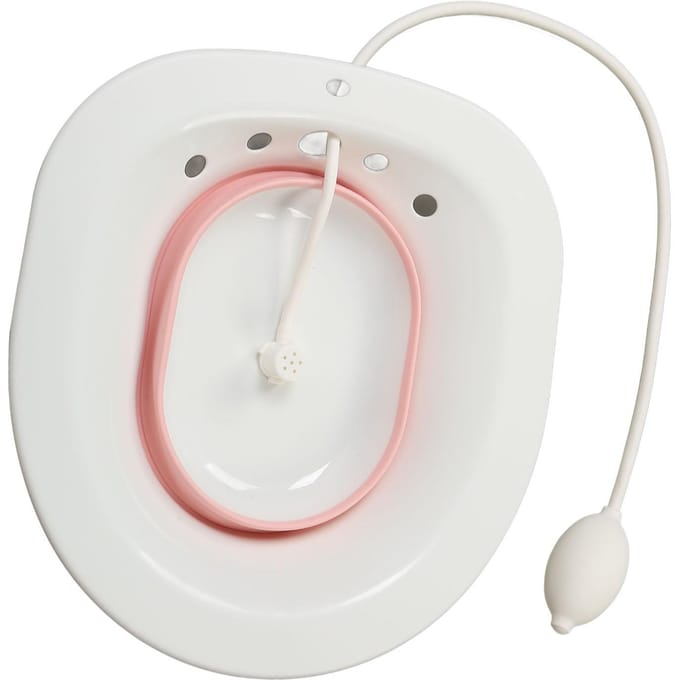 Zitbad Opvouwbaar Multifunctioneel PP Siliconen Toiletbril Zitbad voor Aambeien Postpartum Zorg beige