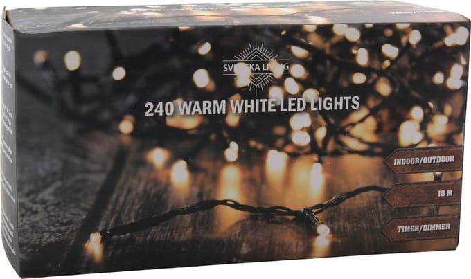 LED kerstverlichting warmwit 240 lampjes - Svenska Living - Voor Binnen & Buiten IP44 - Met Timer