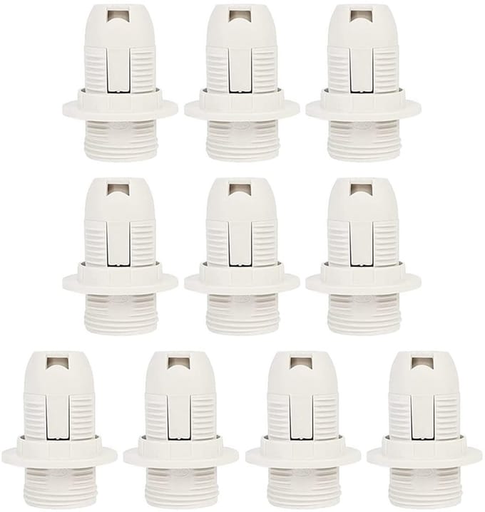 Allecto - E14 Lampenhouder - 10 Stuks - Duurzaam en Compatibel - Wit - Geschikt voor E14 Gloeilampen - Hoge kwaliteit - E14 lampen