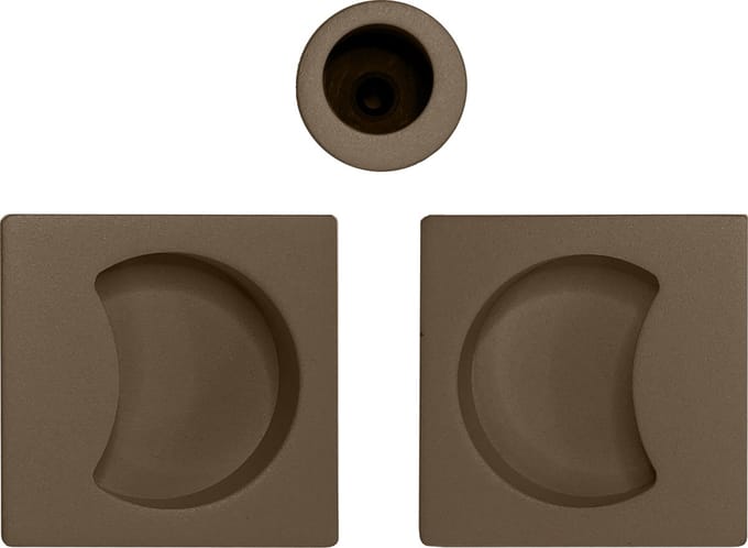 Schuifdeurgreep Mood - Colombo Design - Brons - vierkant - set