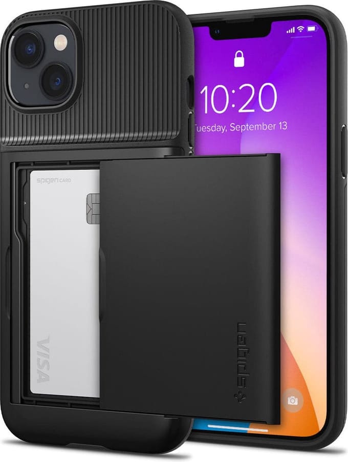 Geschikt voor Spigen Slim Armor CS Apple iPhone 14 Plus Back Cover Hoesje Zwart