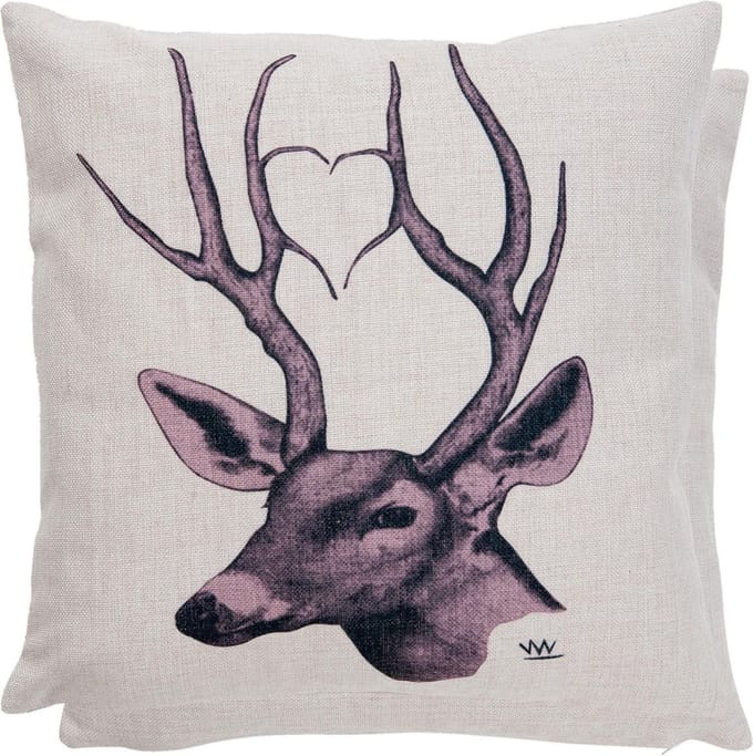 Clayre & Eef Kussenhoes 45x45 cm Hert