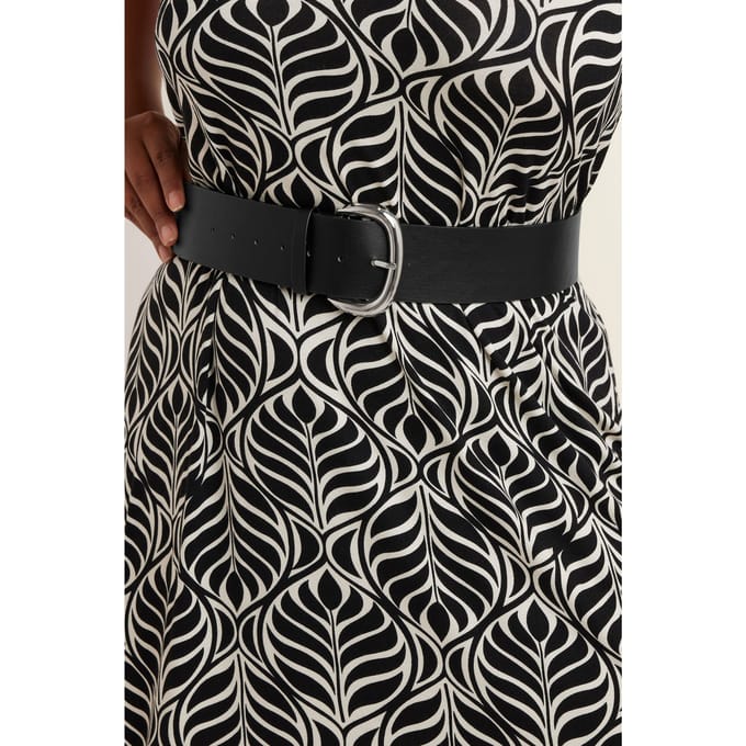 Yours Zwarte Kunstleren Riem Met Brede Gespsize 58-60