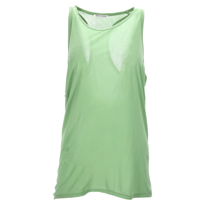 Acne Studios mouwloze tanktop met ronde hals in groene lyocell
