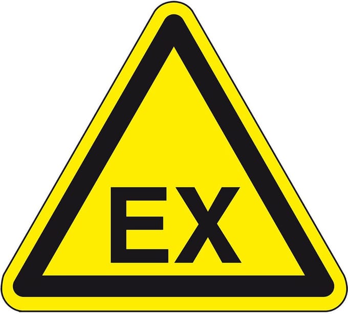 Waarschuwingssticker EX explosiegevaar 100 mm