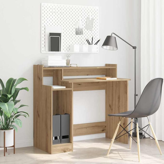 vidaXL - Bureau - Artisan - Eiken - 97 - x - 45 - x - 90 - cm - Bewerkt - hout