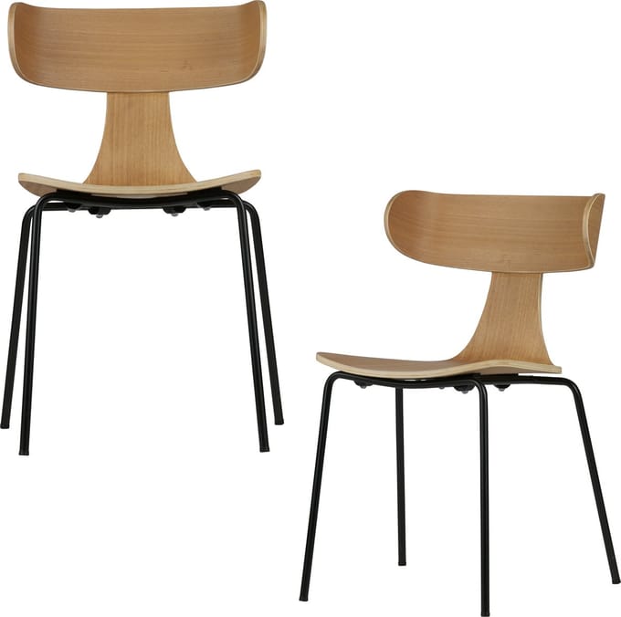 WOOOD Form Eetkamerstoelen - Hout - Naturel - Set van 2
