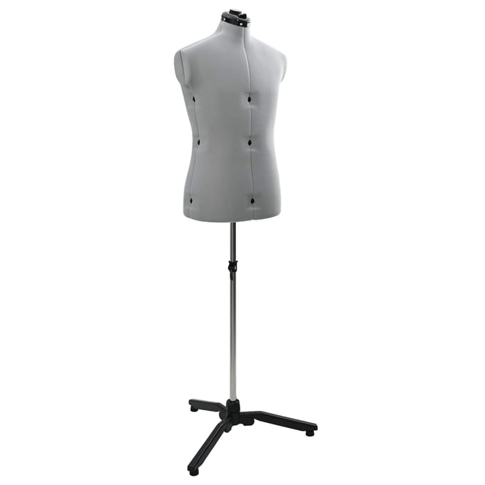 vidaXL Verstelbare Kleedvorm Man Grijs 37,5-45,5 inch Stof