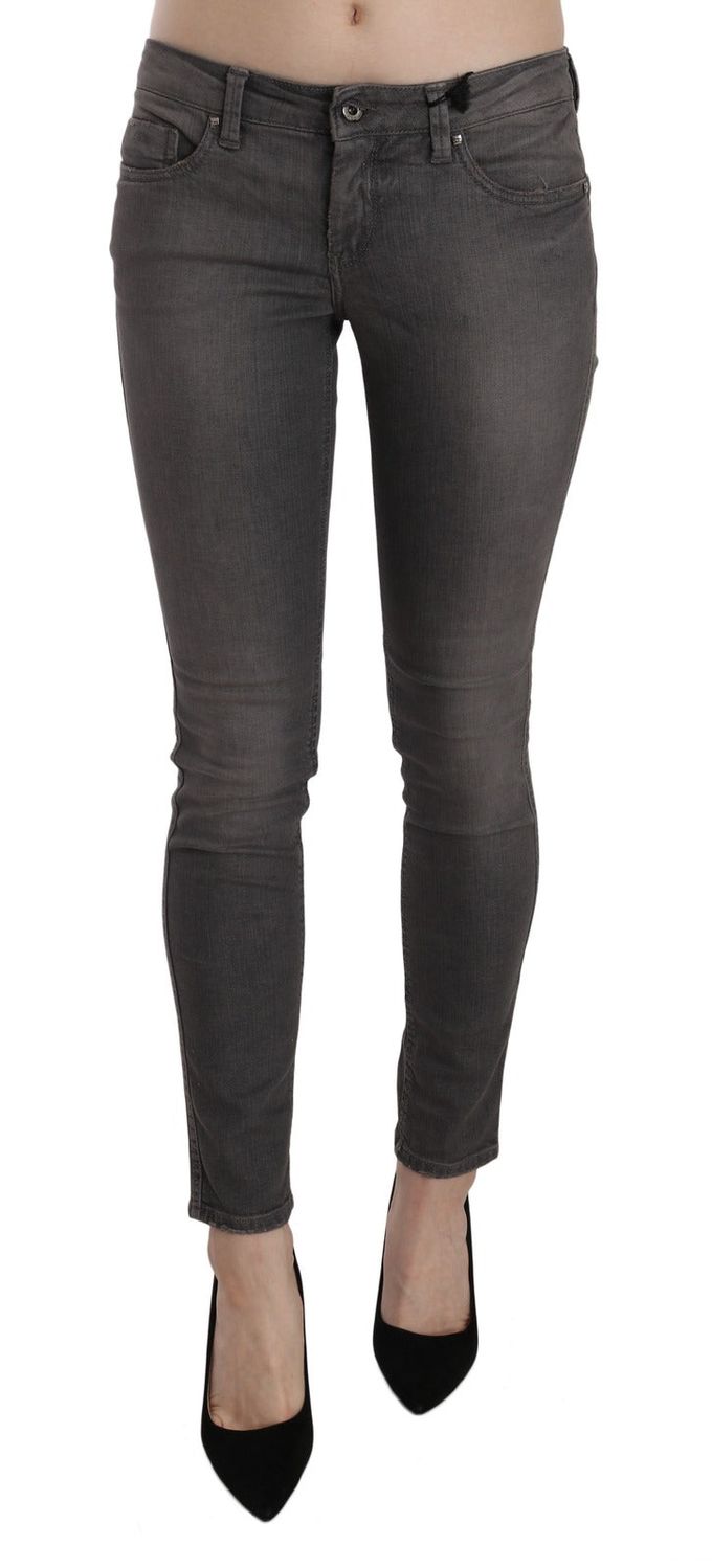 Costume National Grijs Gewassen Lage Taille Skinny Jeans