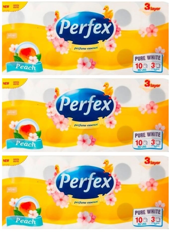 Perfex - Toiletpapier - Peach - 3 Laags - 10st x 3