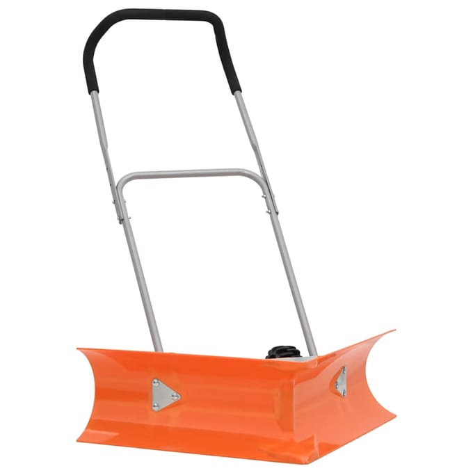 vidaXL - Sneeuwschep - dubbelhoekig - met - uitschuifbaar - handvat - staal - oranje