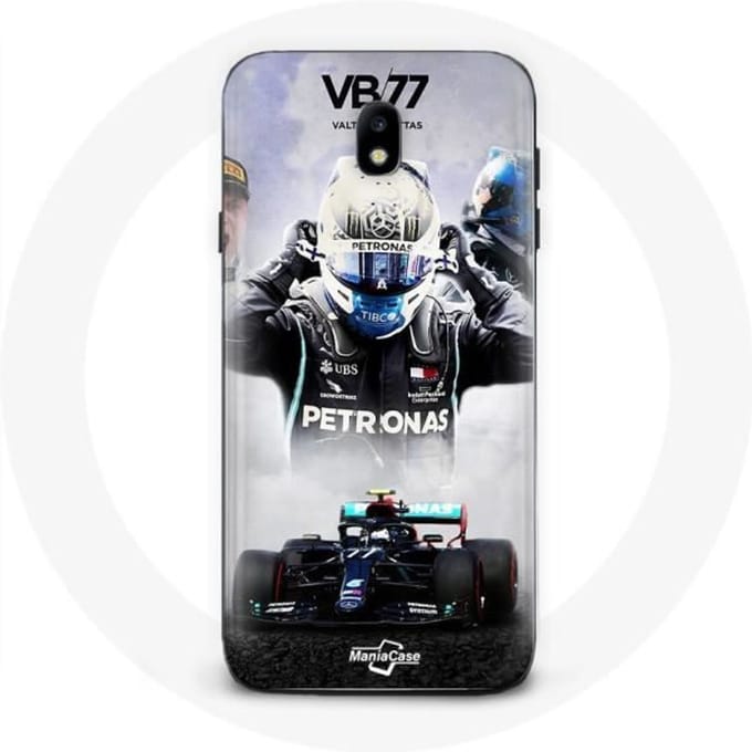 Coque pour Samsung Galaxy j7 2017 Formule 1 Valtteri Bottas pilote de course F1 Noir