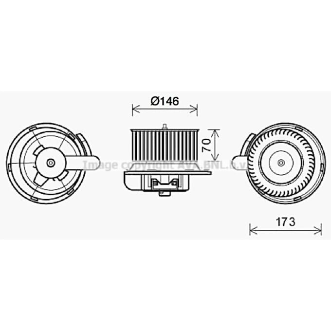 Elektromotor, interieurventilator HIGHWAY AUTOMOTIVE ME8287