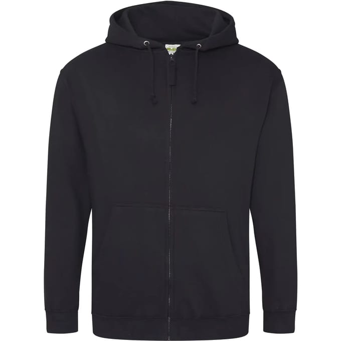 Vegan Hoodie met ritssluiting en capuchon Jet Black - M