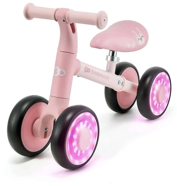 Kinderkraft CUTIE FLASH - Loopfiets - LED Wielen - Verstelbaar Zadel - Roze