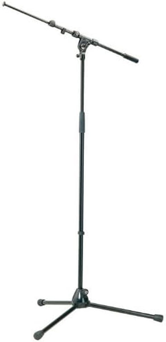 Lichtgewicht microfoonstatief met verstevigde basis en knikbare arm