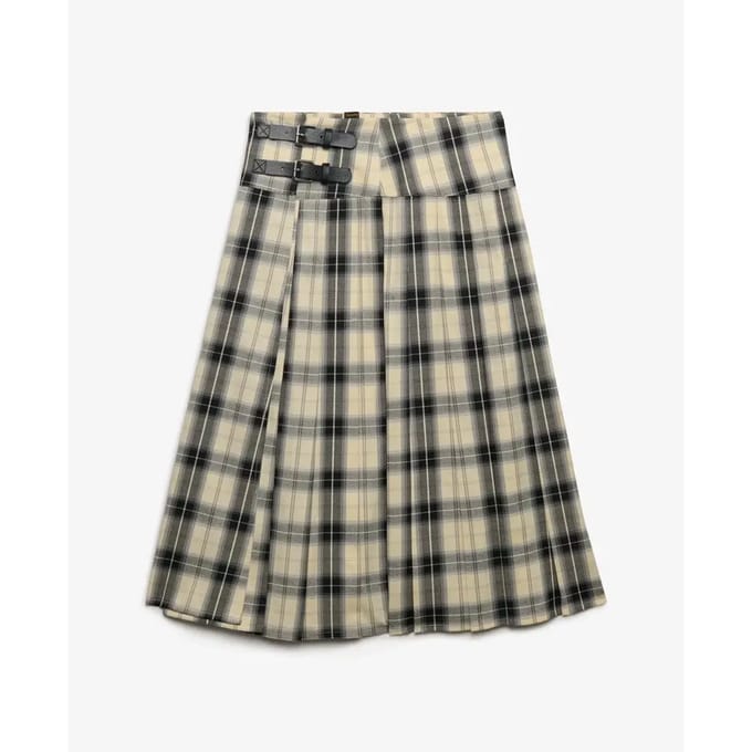 Vrouwen geruite plissérok Superdry