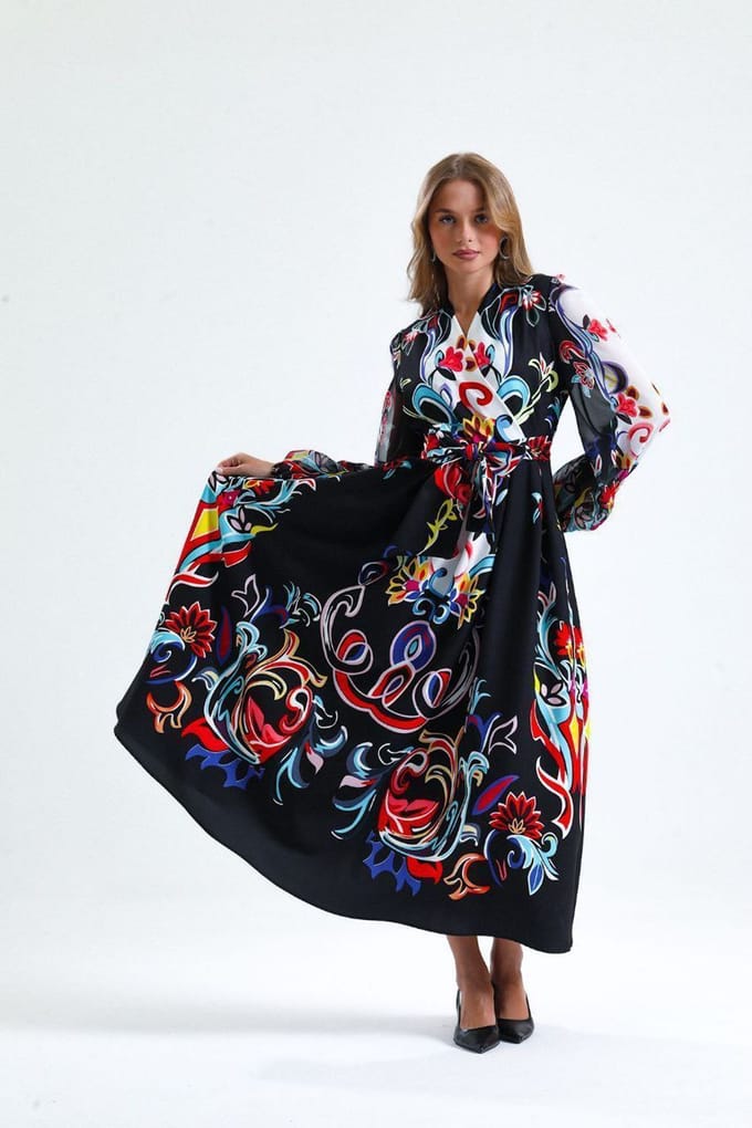 Florale Print Maxi A-Lijn Jurk