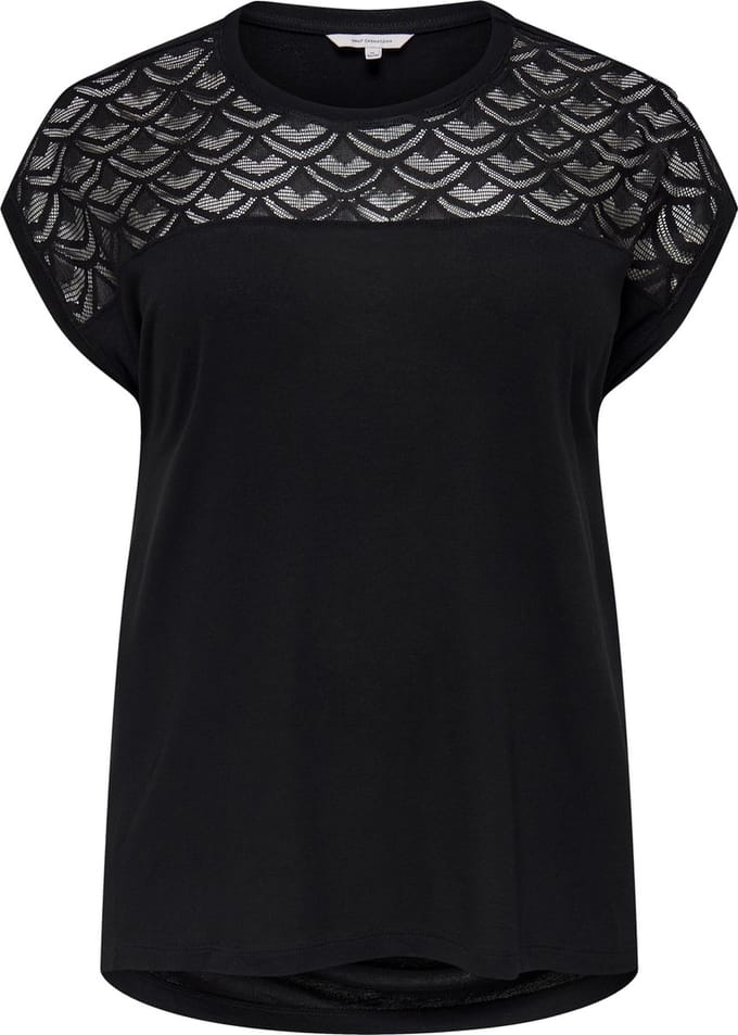 ONLY CARMAKOMA - CARFLAKE S/S MIX TOP JRS NOOS Dames T-shirt
