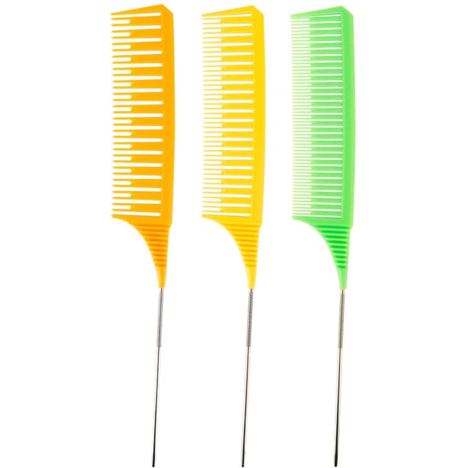 Ingrid – ensemble de peignes de coiffure, peigne à queue, peigne de teinture, outil de Salon de coupe, mise en évidence 3 multicolore