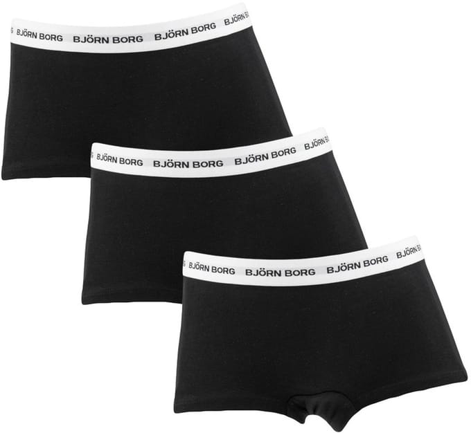 Björn Borg meisjes cotton stretch 3P mini boxershorts zwart