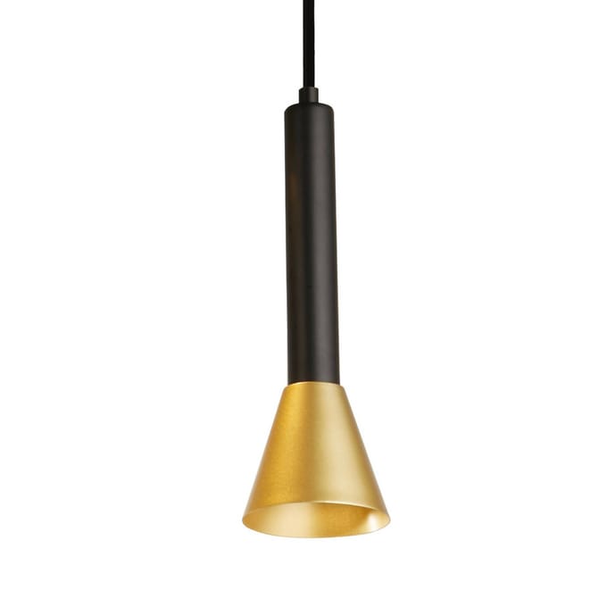 Searchlight Hanglamp Signal, lengte 84 cm, zwart/goudkleurig, metaal