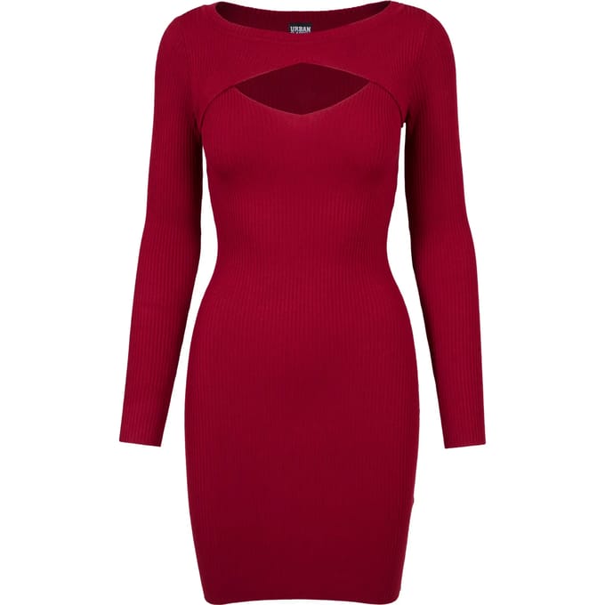 Urban Classics Cut Out Dames Mini-jurk - bordeaux - M