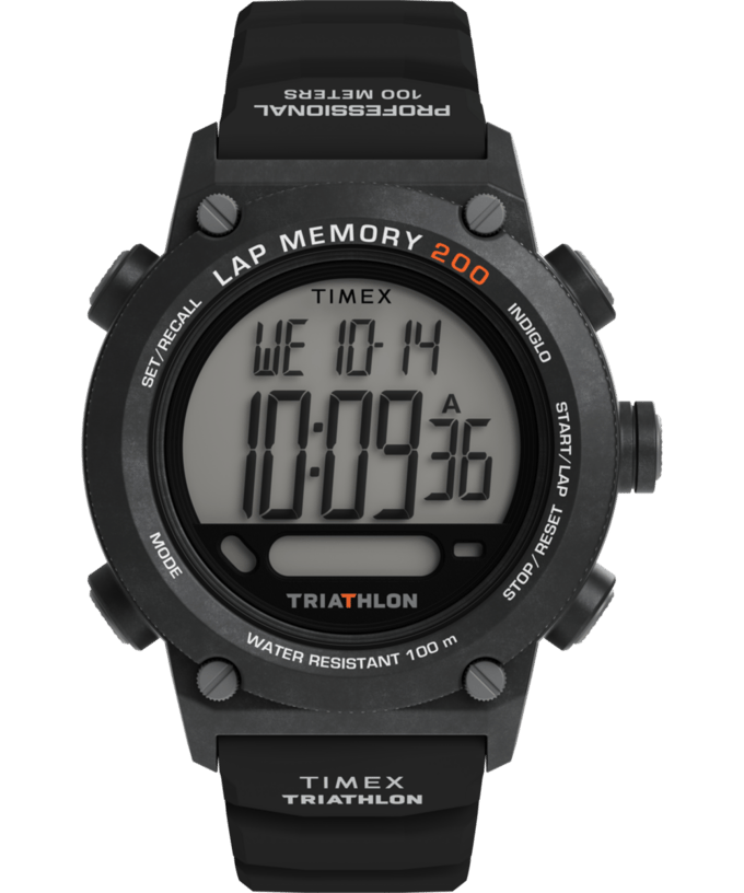 Timex Triathlon TW5M66900 Horloge - Siliconen - Zwart - Ø 44 mm