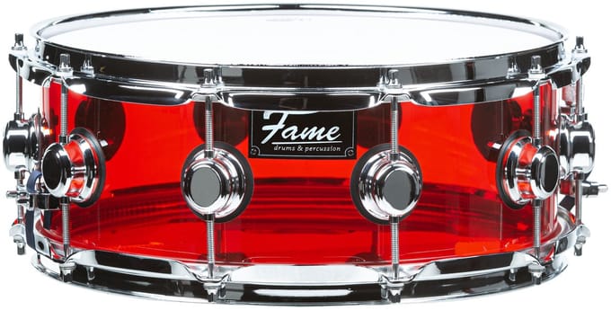 Fame Crystallica Snare 14"x5,5" Red Acryl - Snare drum