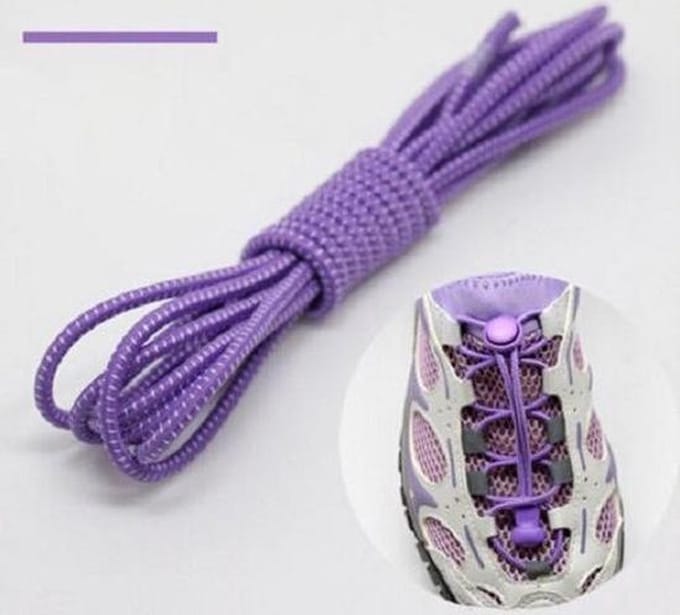 Lock veters | Ronde Elastische Schoenveters - Elastische veters - Hardlopen | Schoenveters | Laces | Paars