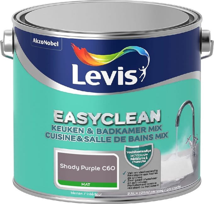 Levis - Easyclean Keuken & Badkamer Mix - Shady Purple C60 - Mengverf - 2,5 L