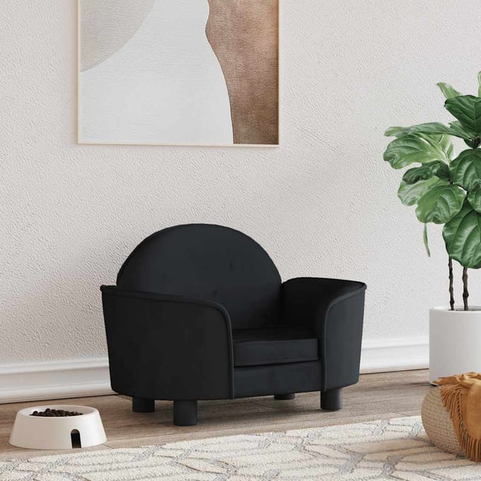 vidaXL - Hondenmand - 66x40x45 - cm - fluweel - zwart