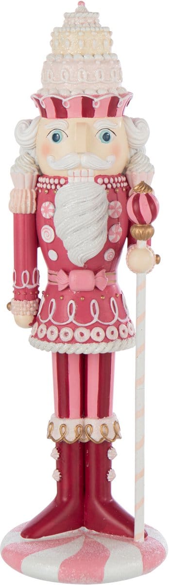 J-Line figuur Notenkraker Snoep - polyresin - wit/roze - medium