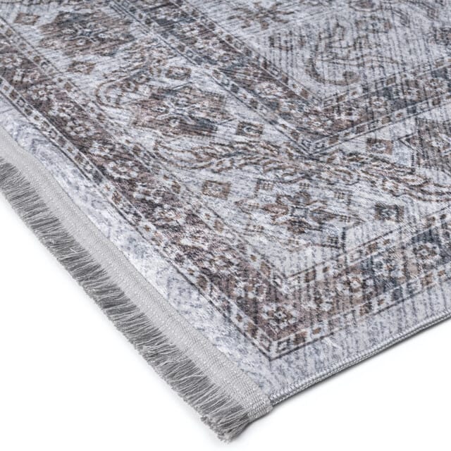 Muratap Star rond vintage vloerkleed wasbaar beige- 160 cm rond