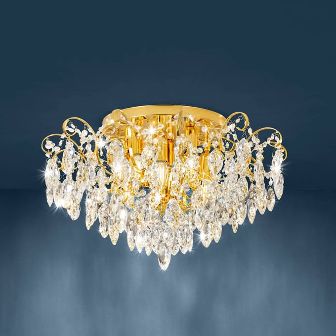 Stars of Light plafondlamp Fenoullet, messing, Ø 60 cm