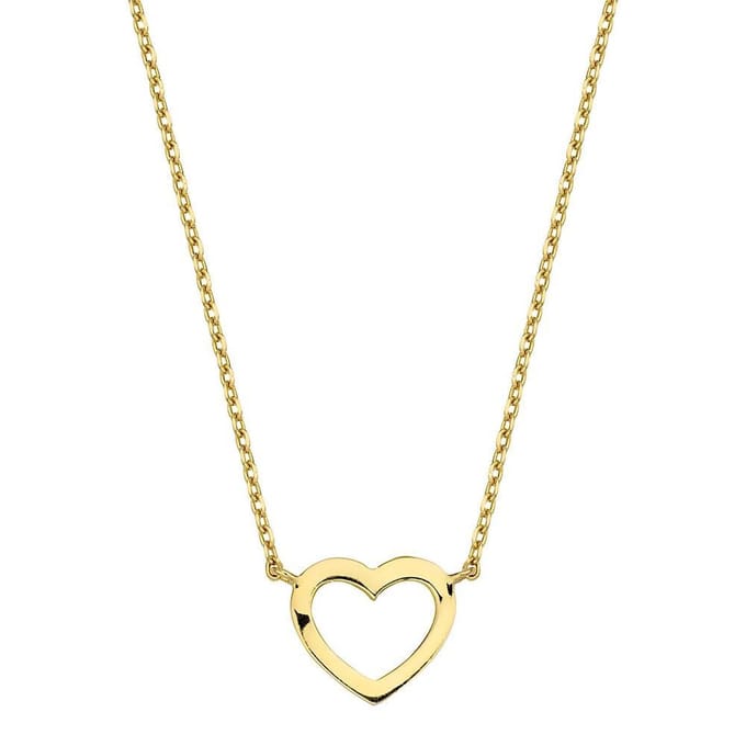 New Bling Goud 9NBG-0033 14 Karaat Gouden Collier met Hanger - Open Hartje - Goud